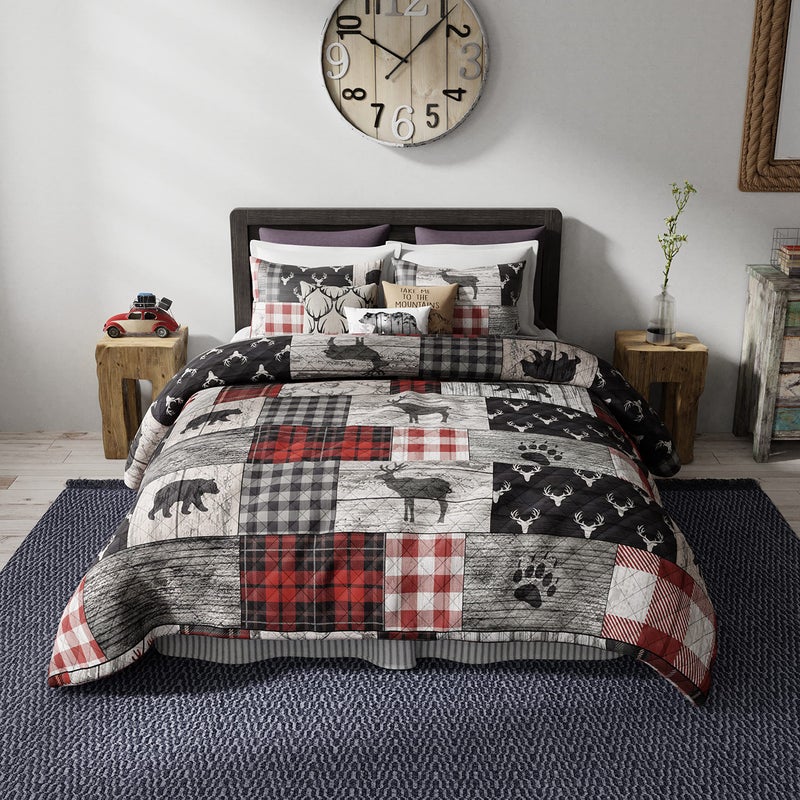 Donna Sharp Full/Queen Bedding Set - 3 Piece - Timber Lodge Quilt Set with Full/Queen Quilt and Two Standard Pillow Shams - Machine Washable - Image 3